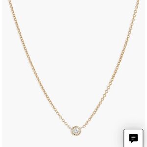 Bony Levy NWOT Petite Bezel Diamond Solitaire Necklace